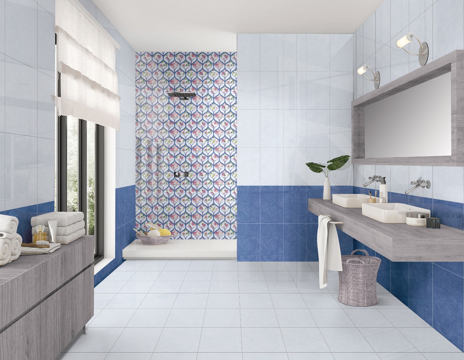 Glossy Finish GFT SPH Echo Hibiscus HL Ceramic tile 300x450 mm