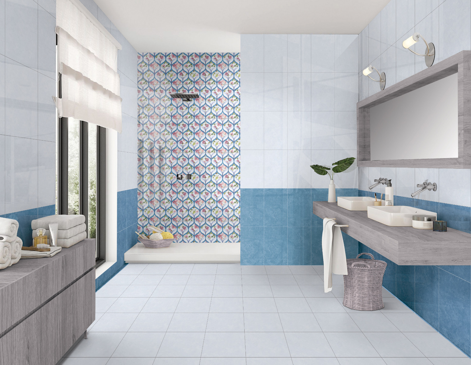 Glossy Finish GFT SPB Ocean Blue Dk Ceramic tile 300x450 mm