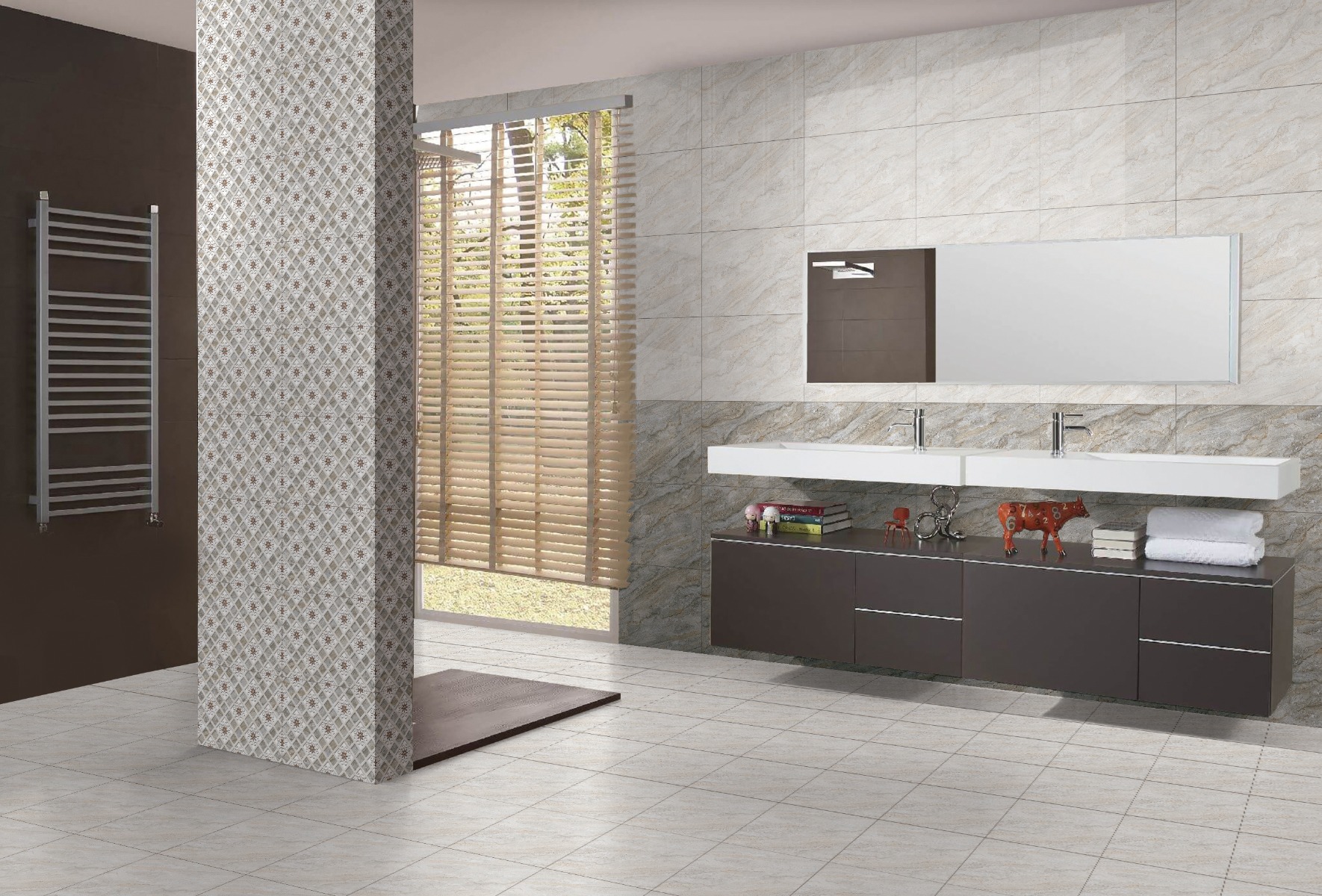 Glossy Finish GFT SPH Filmreel Floral Grey HL Ceramic tile 300x450 mm