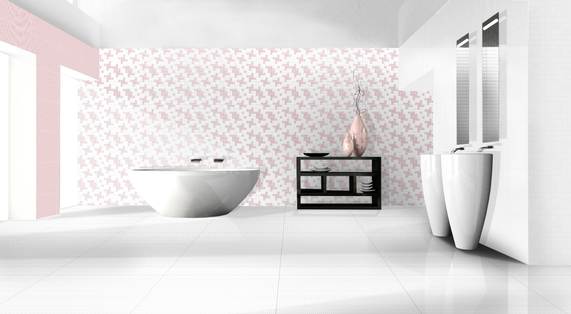 Glossy Finish GFT SPB Floral Grid White Ceramic tile 300x450 mm