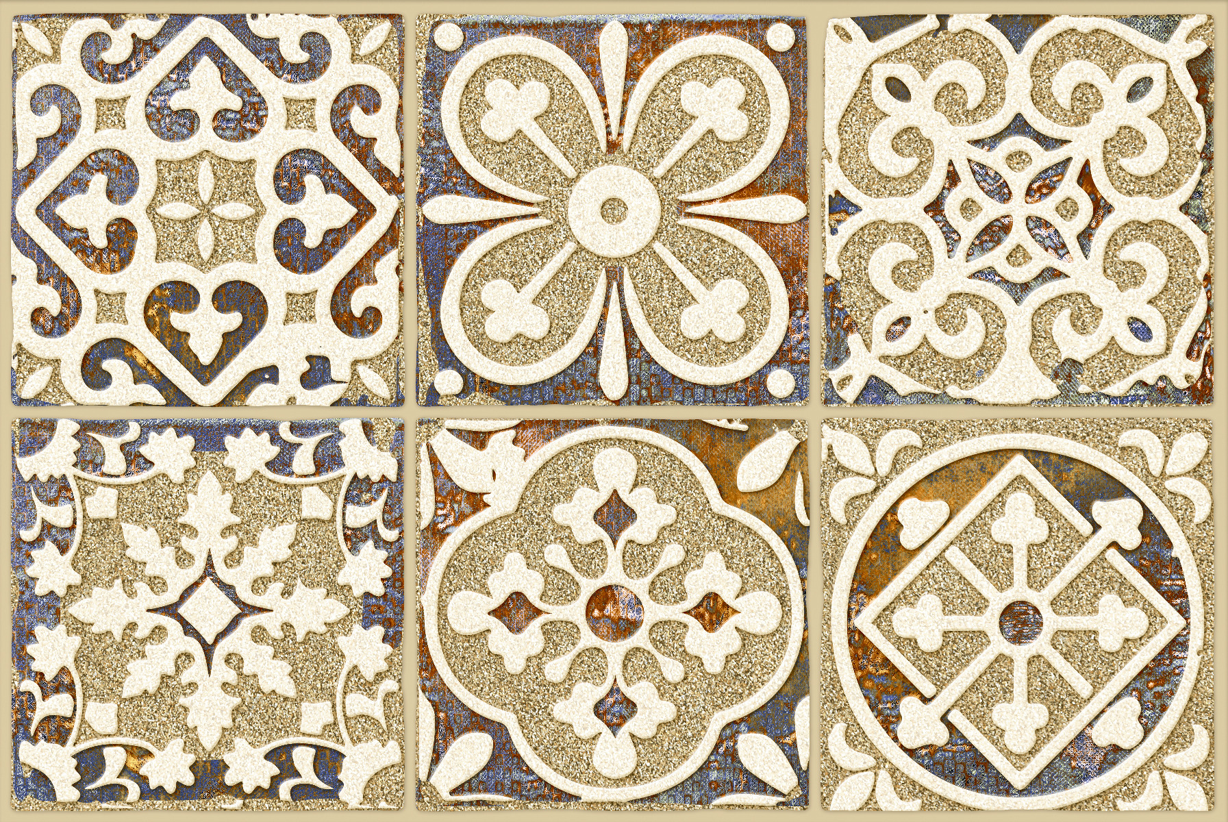 Glossy Finish GFT SPH Lisbon Floral HL Ceramic tile 300x450 mm