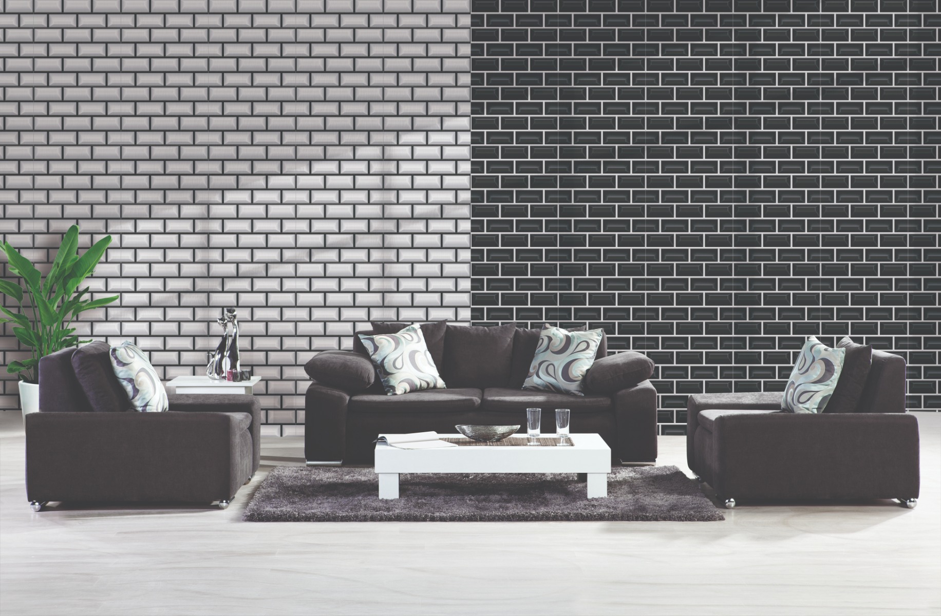 Glossy Finish HEG Brick White Ceramic tile 250x375 mm