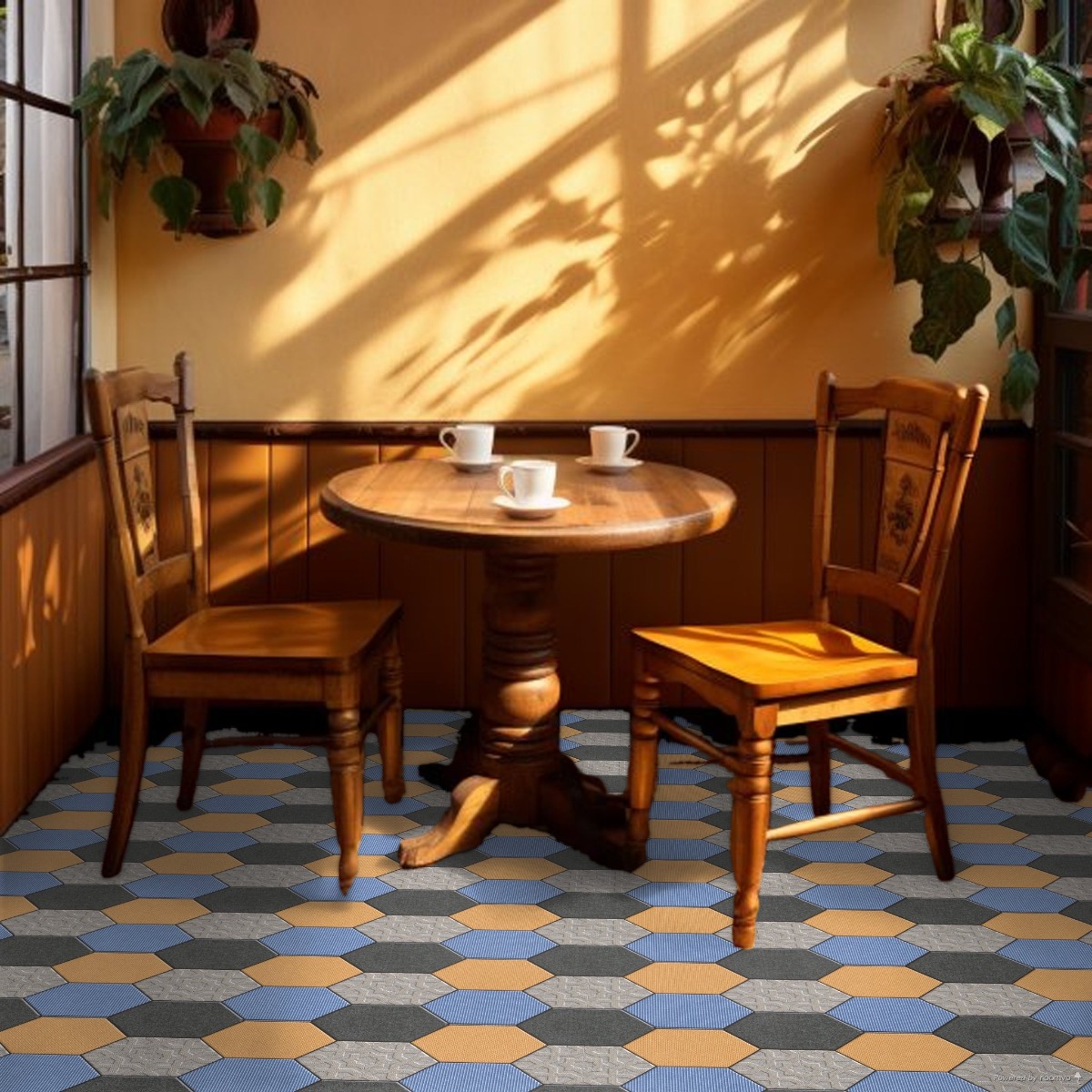 Matte Finish Hexa Earthy Pavers tile 300x300 mm