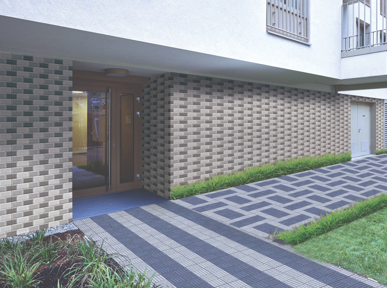 Matte Finish HP Basket Weave Path Blue Ceramic tile 300x300 mm