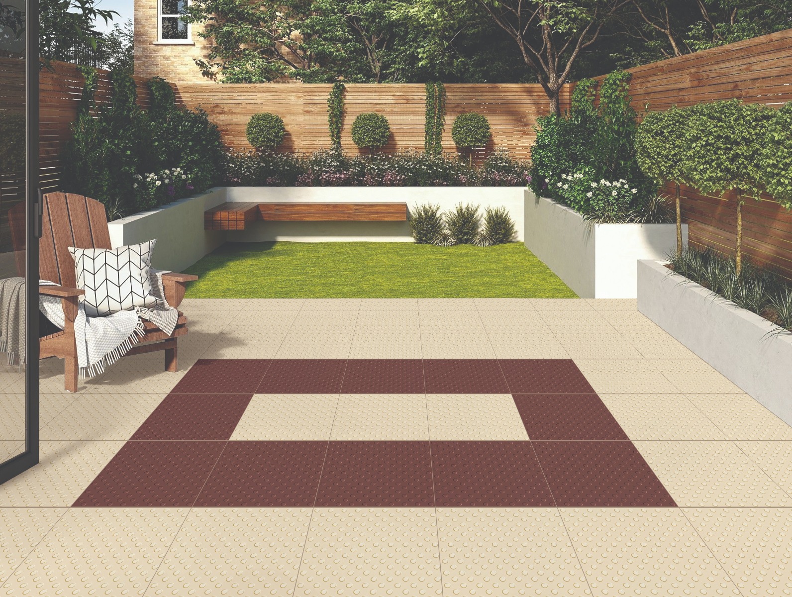Matte Finish HP Button Terracotta Ceramic tile 300x300 mm