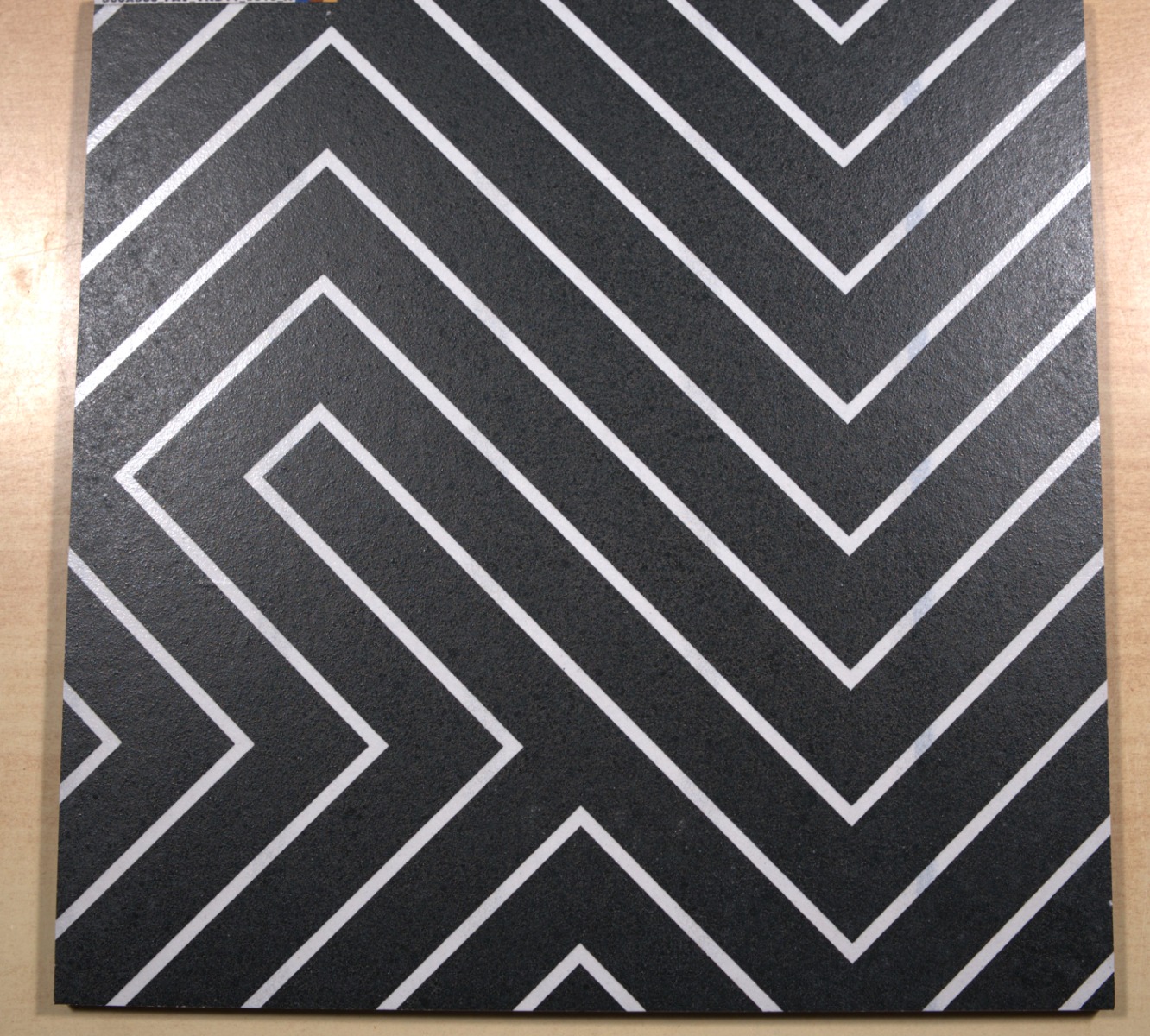 Matte Finish HP Maze Lines Black Digital Paver tile 300x300 mm