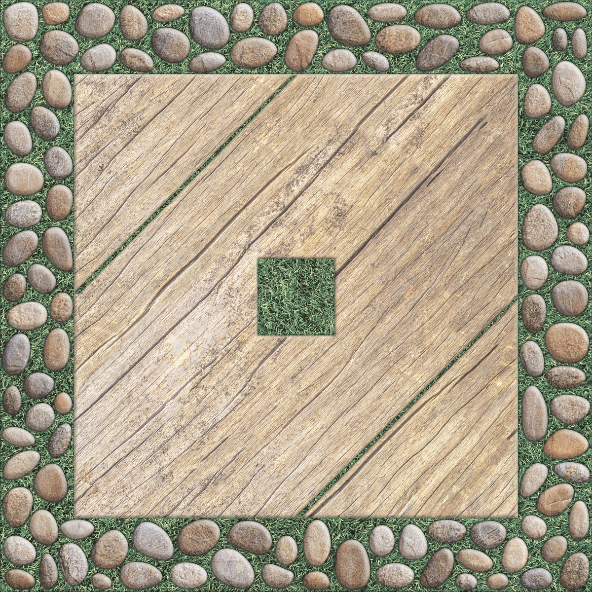 HP Pebble Frame Wood Grass