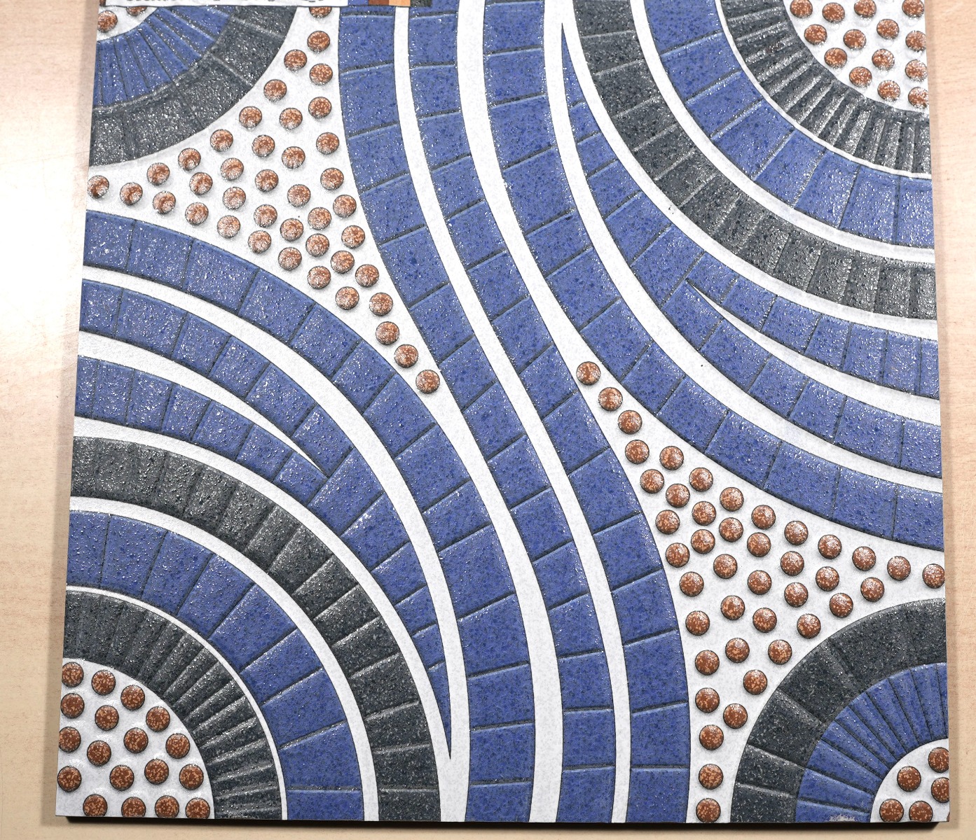 Matte Finish HP Wavo Azure Blue Digital Paver tile 300x300 mm
