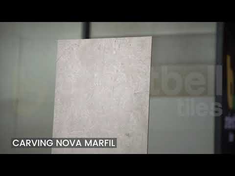 Matte Finish Carving Nova Marfil Glazed Vitrified Tiles 600x1200 mm