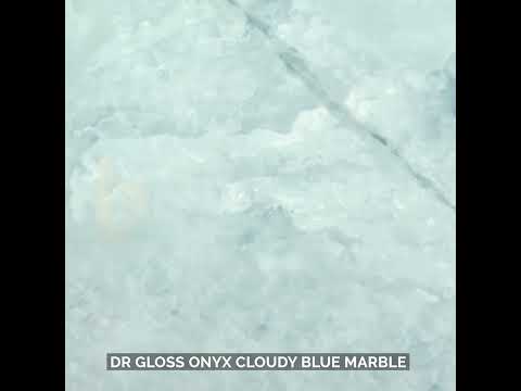 Glossy Finish DR Gloss Onyx Cloudy Blue Marble Glazed Vitrified Tiles 600x1200 mm