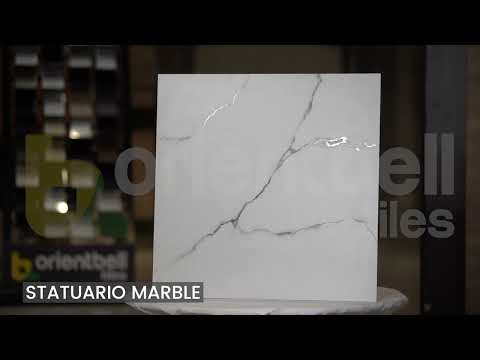 Matte Finish Carving Statuario Marble Glazed Vitrified Tiles 600x600 mm