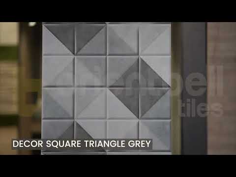 Matte Finish Decor Square Triangle Grey Glazed Vitrified Tiles 600x1200 mm
