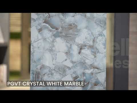 Glossy Finish PGVT Crystal White Marble Glazed Vitrified Tiles 600x1200 mm
