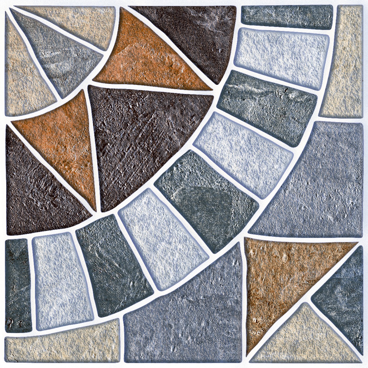 Matte Finish HRP Arch Stone Multi Ceramic tile 400x400 mm