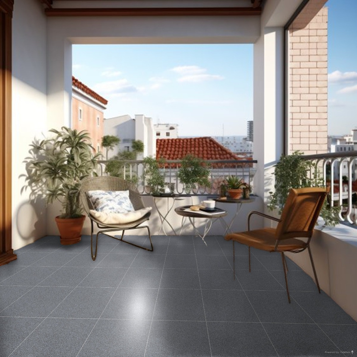 Matte Finish HRP Stone Slate DK Ceramic tile 400x400 mm
