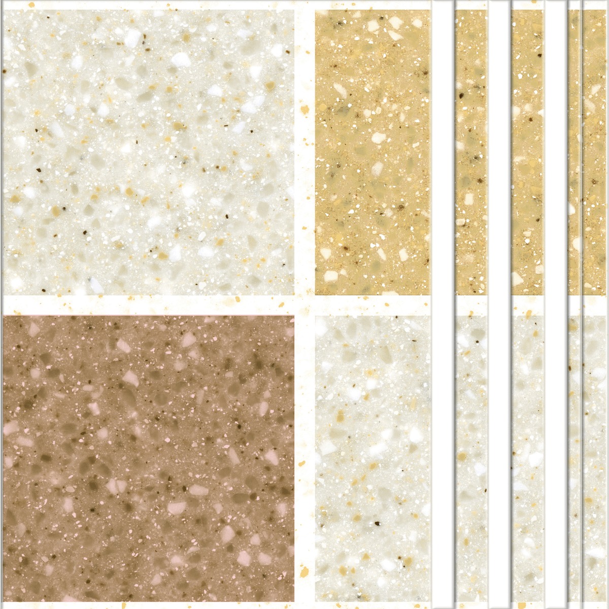 Matte Finish HSP Step Mosaic Chips Ceramic tile 300x300 mm