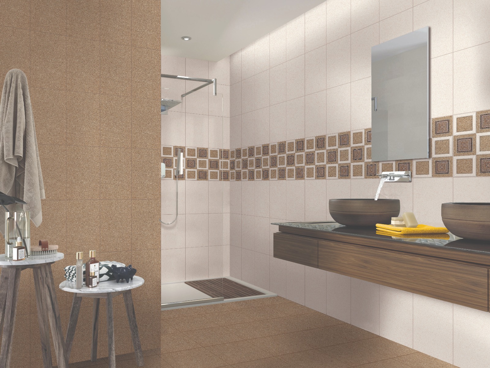 Glossy Finish HWG Diamond Sandune Ceramic tile 250x375 mm
