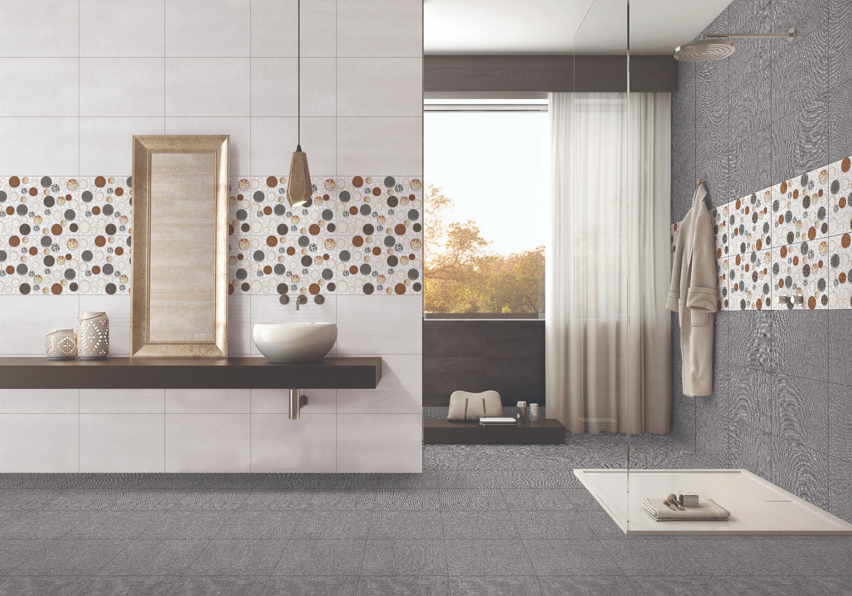 Glossy Finish HWH Honey Spot HL Ceramic tile 250x375 mm