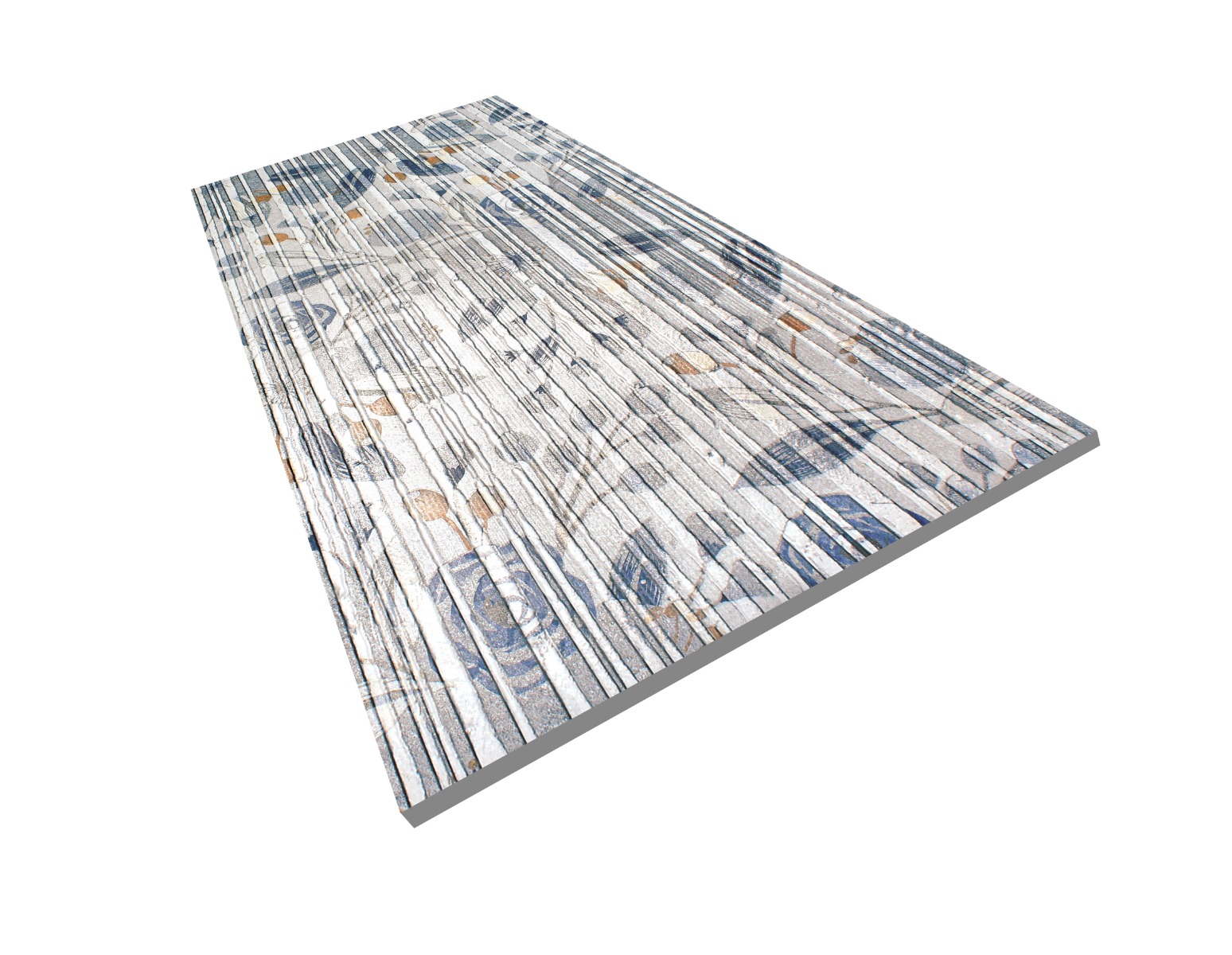 Matte Finish Linea Decor Leaf Multi Glazed Vitrified Tiles 600x1200 mm
