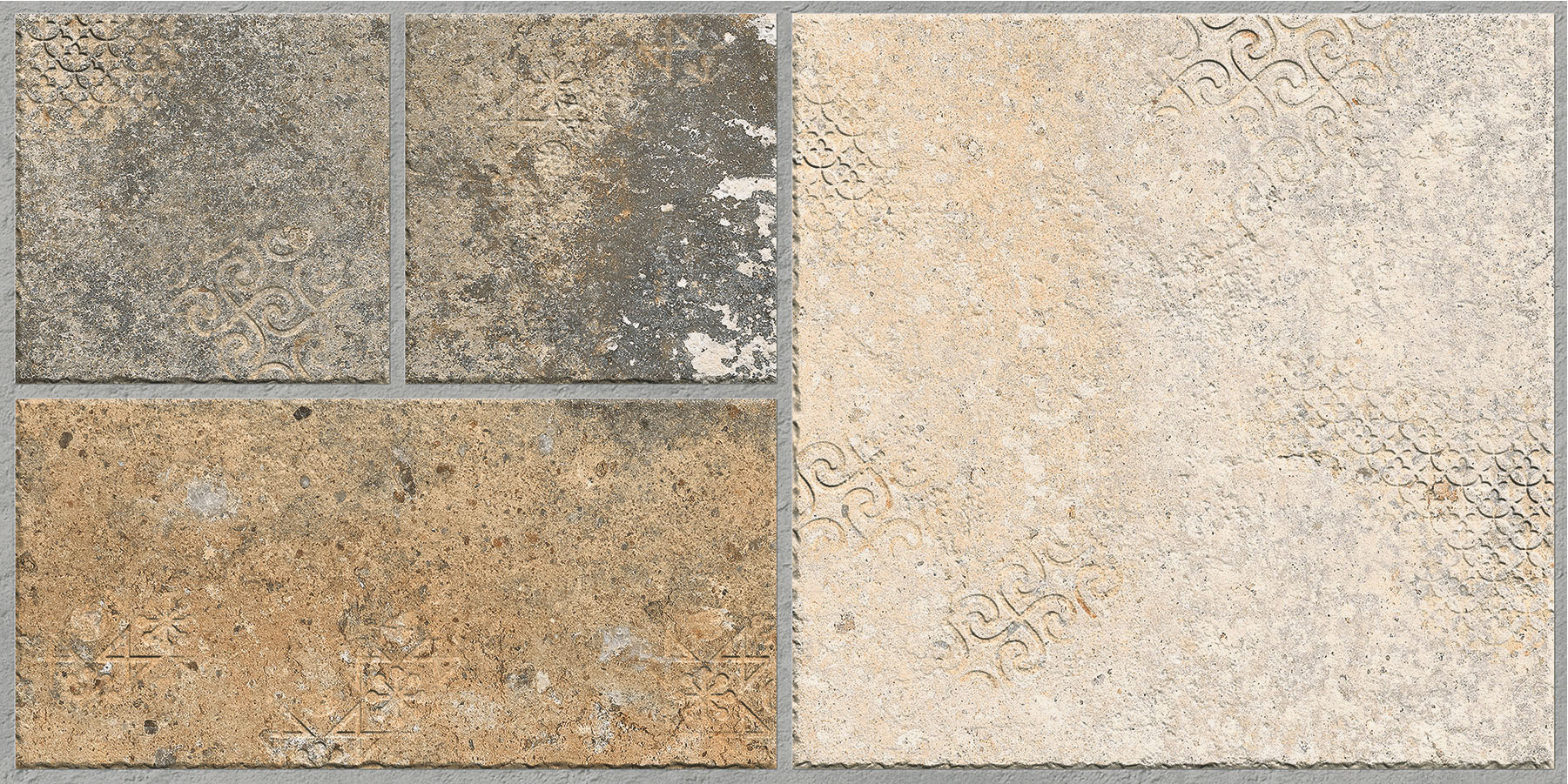 Matte Finish Mandala Universal Rustic Multi Glazed Vitrified Tiles 300x600 mm