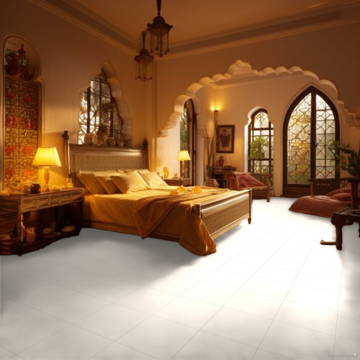 Matte Finish Moon Ivory Ceramic tile 395x395 mm
