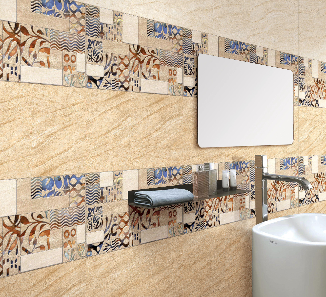 Glossy Finish ODG Duna Beige Ceramic tile 300x450 mm