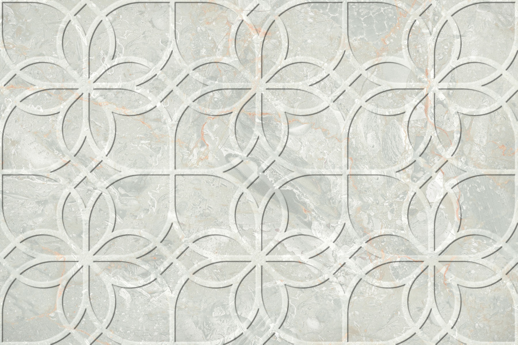 Glossy Finish ODG Green LT Breccia Petals Ceramic tile 300x450 mm