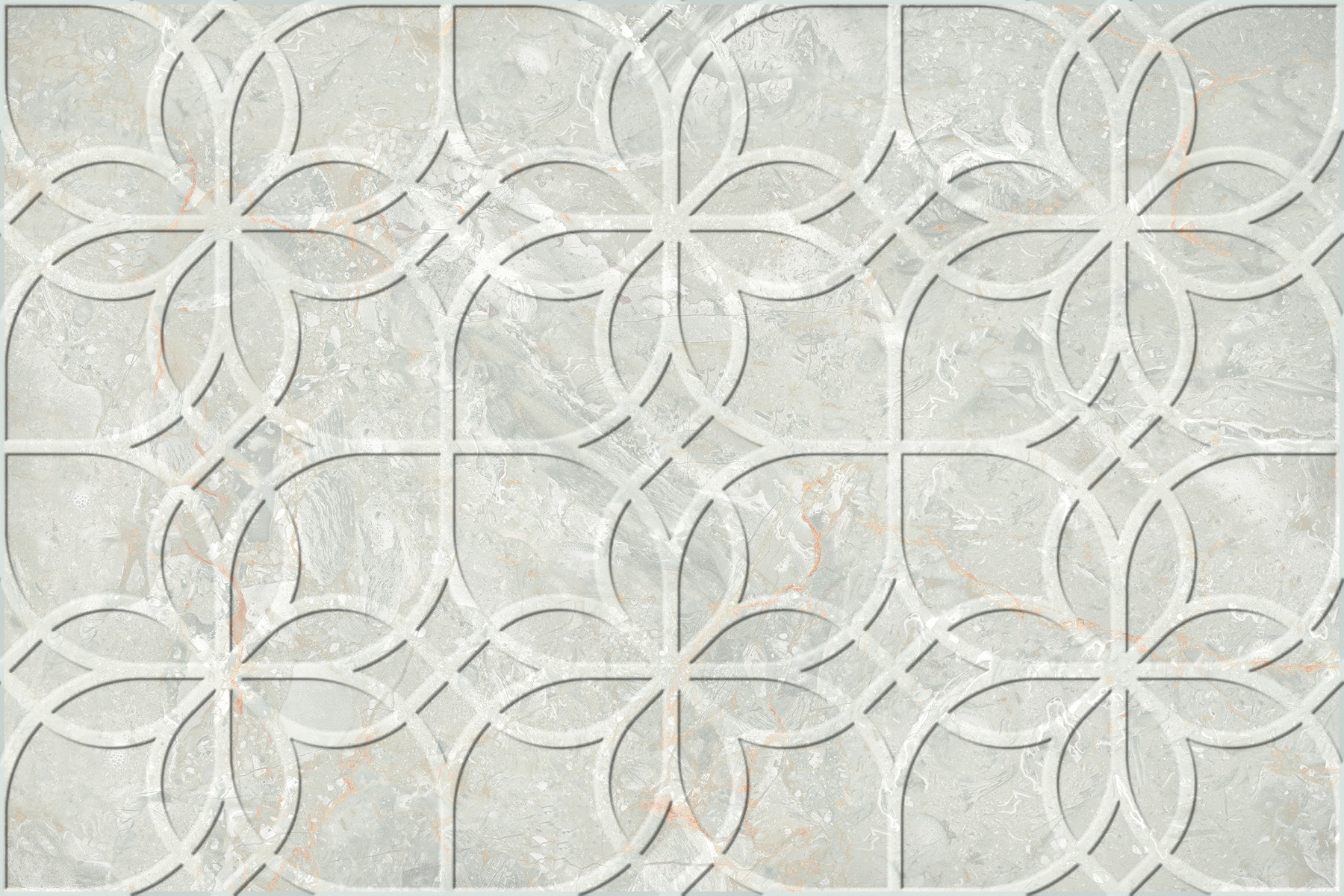 Glossy Finish ODG Green LT Breccia Petals Ceramic tile 300x450 mm