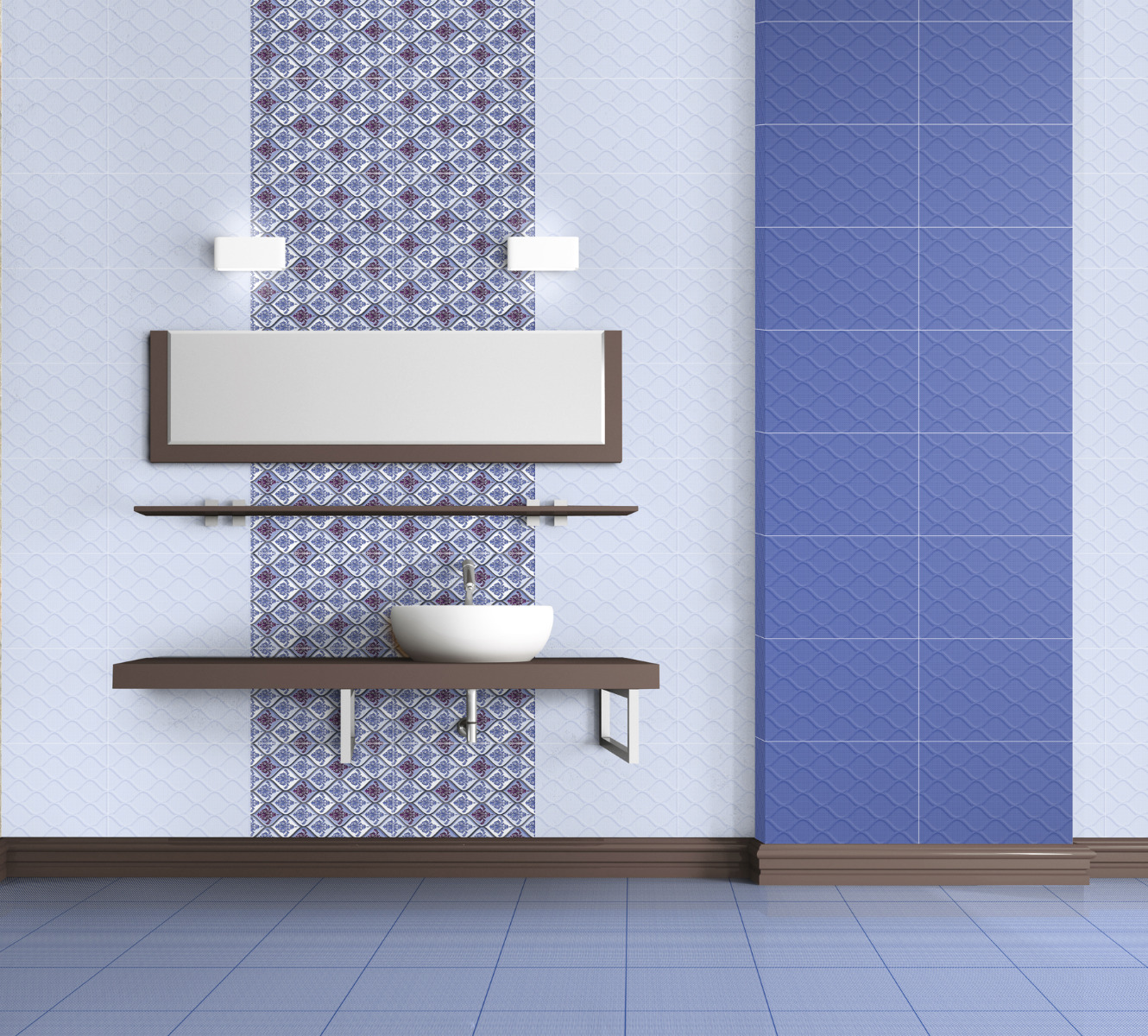 Glossy Finish ODG Linsey Blue DK Ceramic tile 300x450 mm