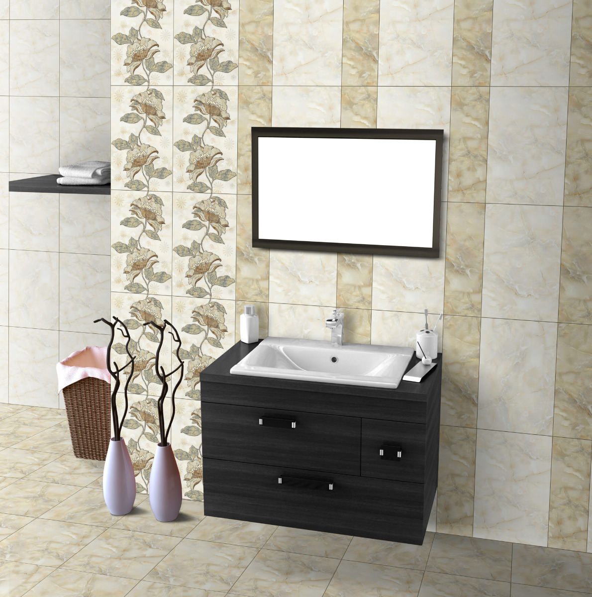 Glossy Finish ODG Robin Verde LT Ceramic tile 300x450 mm