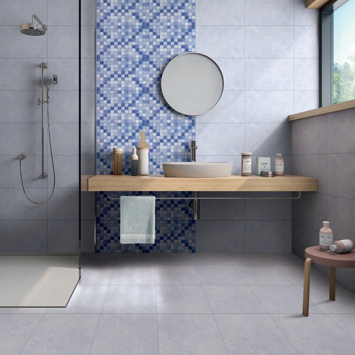 Glossy Finish ODH Blue Mosaic HL  Ceramic tile 300x450 mm