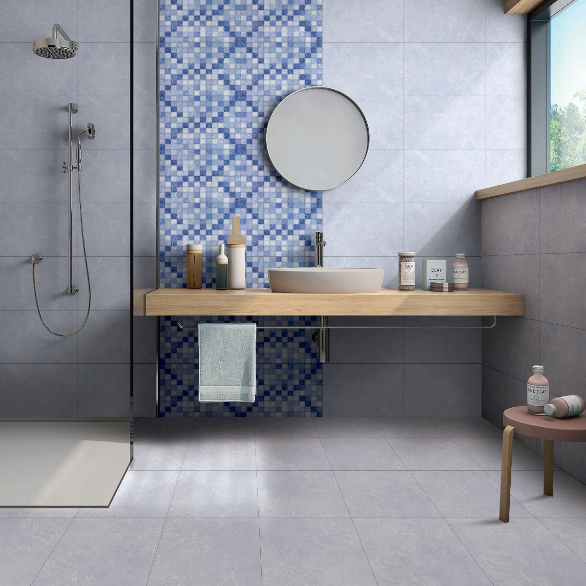 Glossy Finish ODG Thunder Blue Ceramic tile 300x450 mm