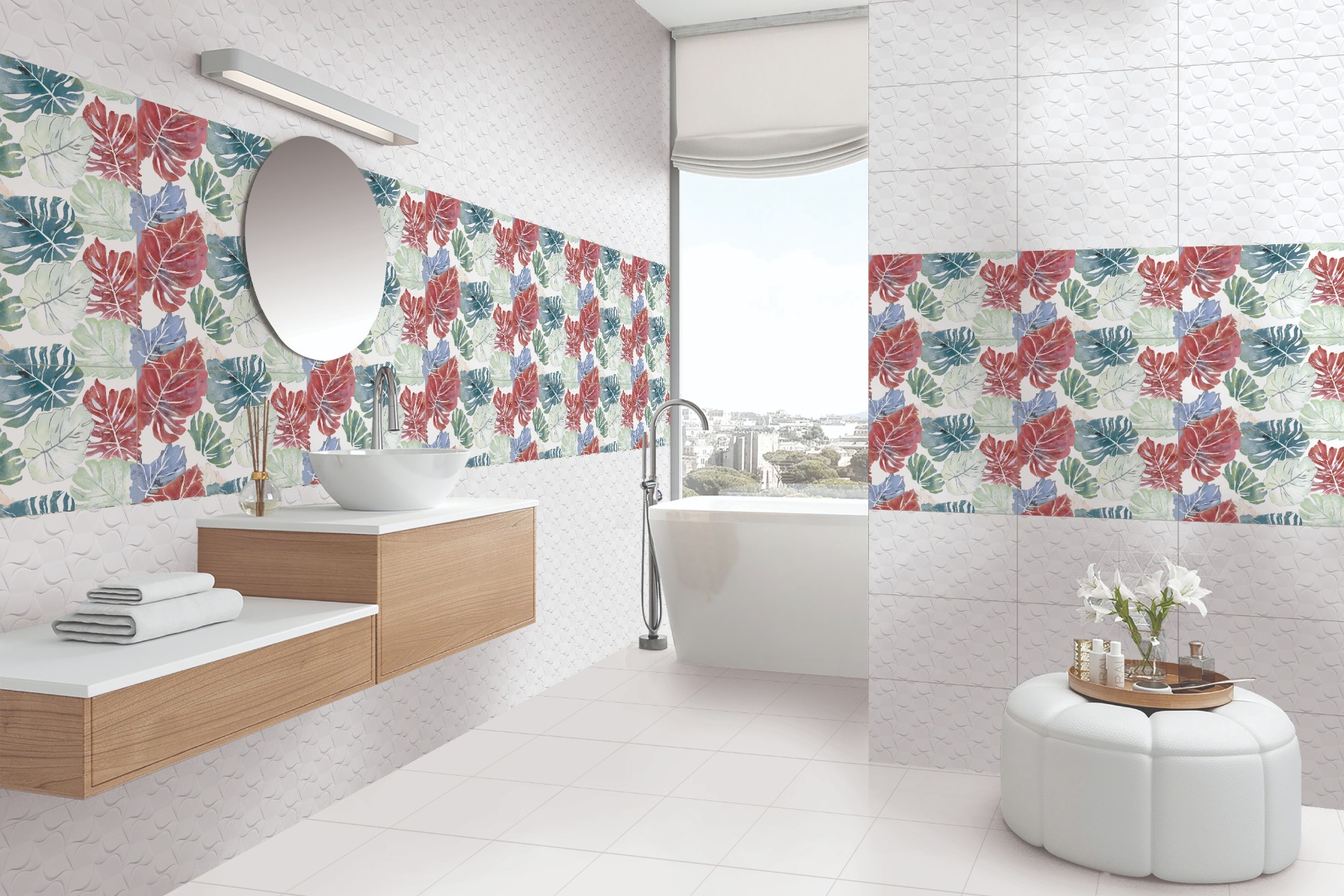 Matte Finish Glacier (EC) White Ceramic tile 300x300 mm