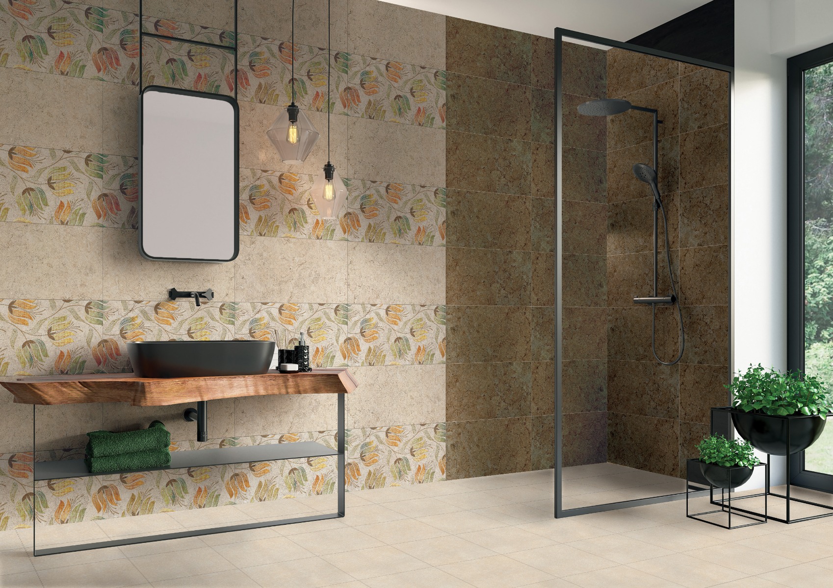 Glossy Finish ODH Blossom Flower Light HL  Ceramic tile 300x600 mm