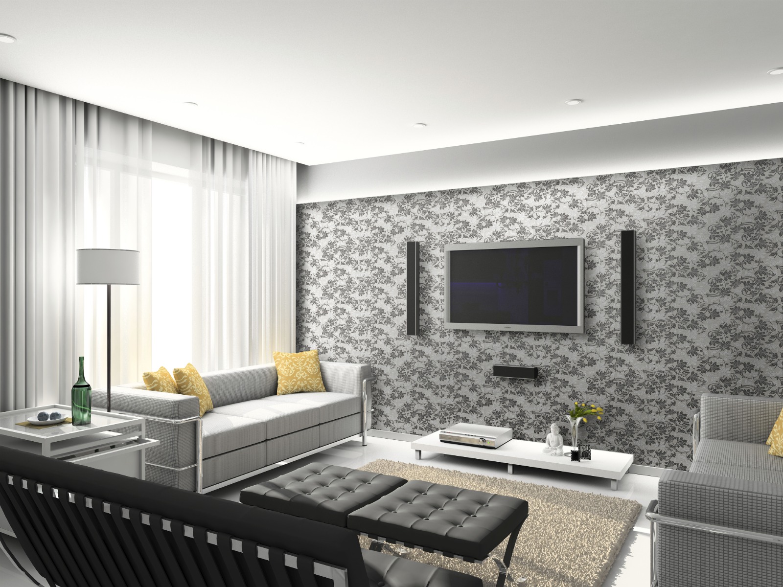Matte Finish ODH Baroque Floral Dark HL   Ceramic tile 300x600 mm