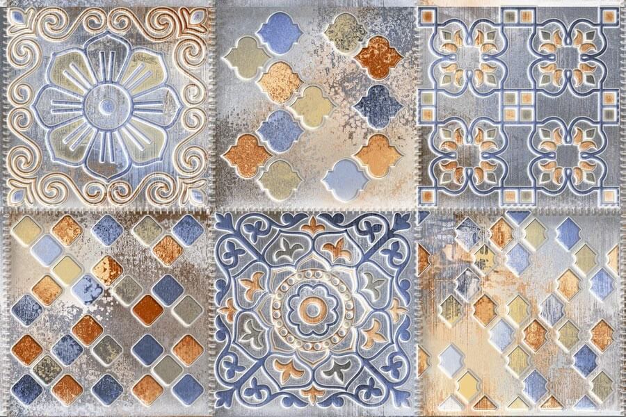 Glossy Finish ODH Breccia Aqua HL Ceramic tile 300x450 mm