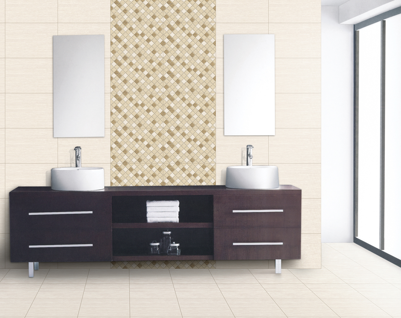 Glossy Finish ODH Dorma Beige Ivory HL Ceramic tile 300x450 mm