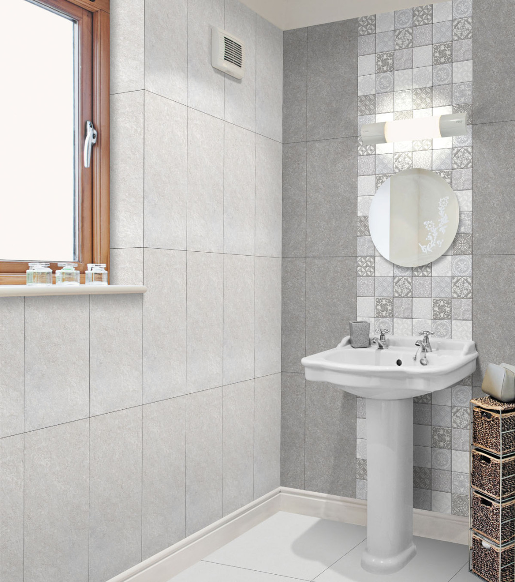 Glossy Finish ODG Jordy Grey Light Ceramic tile 300x600 mm