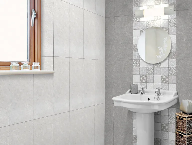 Glossy Finish ODG Jordy Grey Light Ceramic tile 300x600 mm