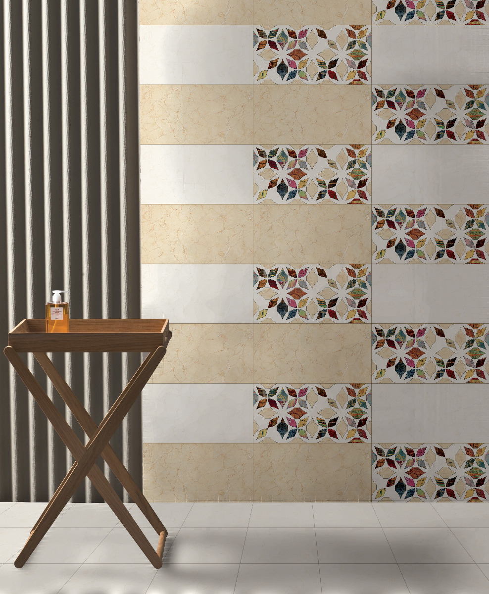 Glossy Finish ODG Luke Beige LT Ceramic tile 300x600 mm