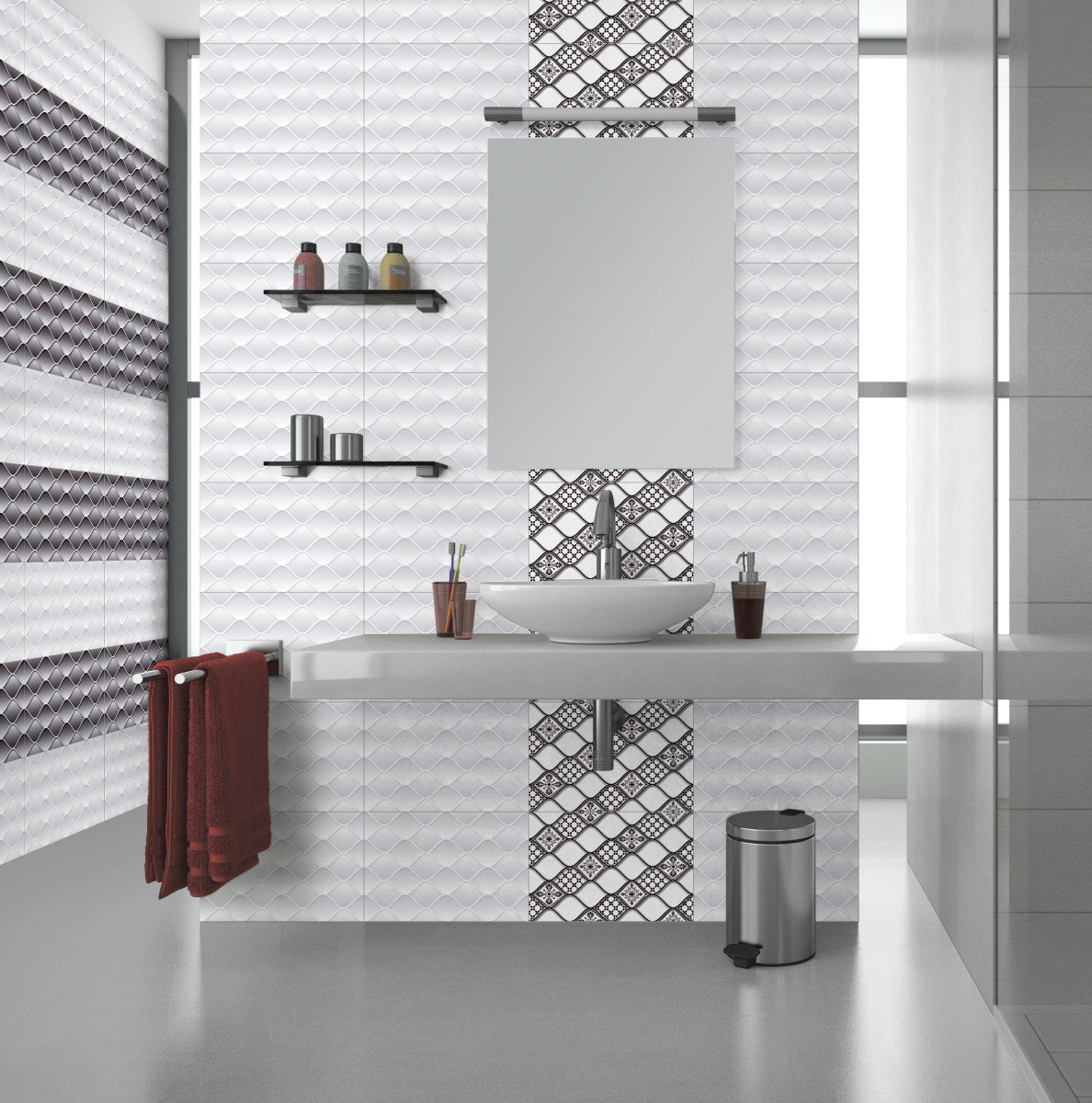 Glossy Finish ODG Vanito Nero LT Ceramic tile 300x450 mm