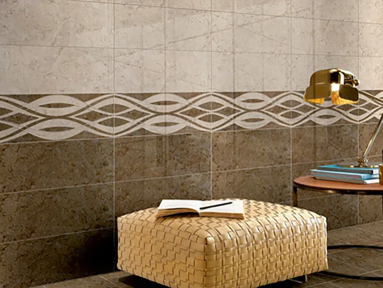Glossy Finish ODG Victoria Beige Ceramic tile 300x600 mm