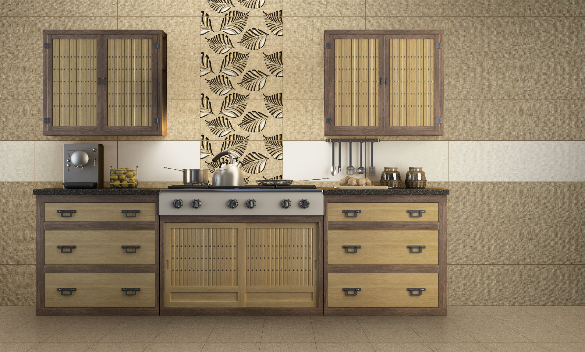 Matte Finish ODM Batik Crema Ceramic tile 300x600 mm