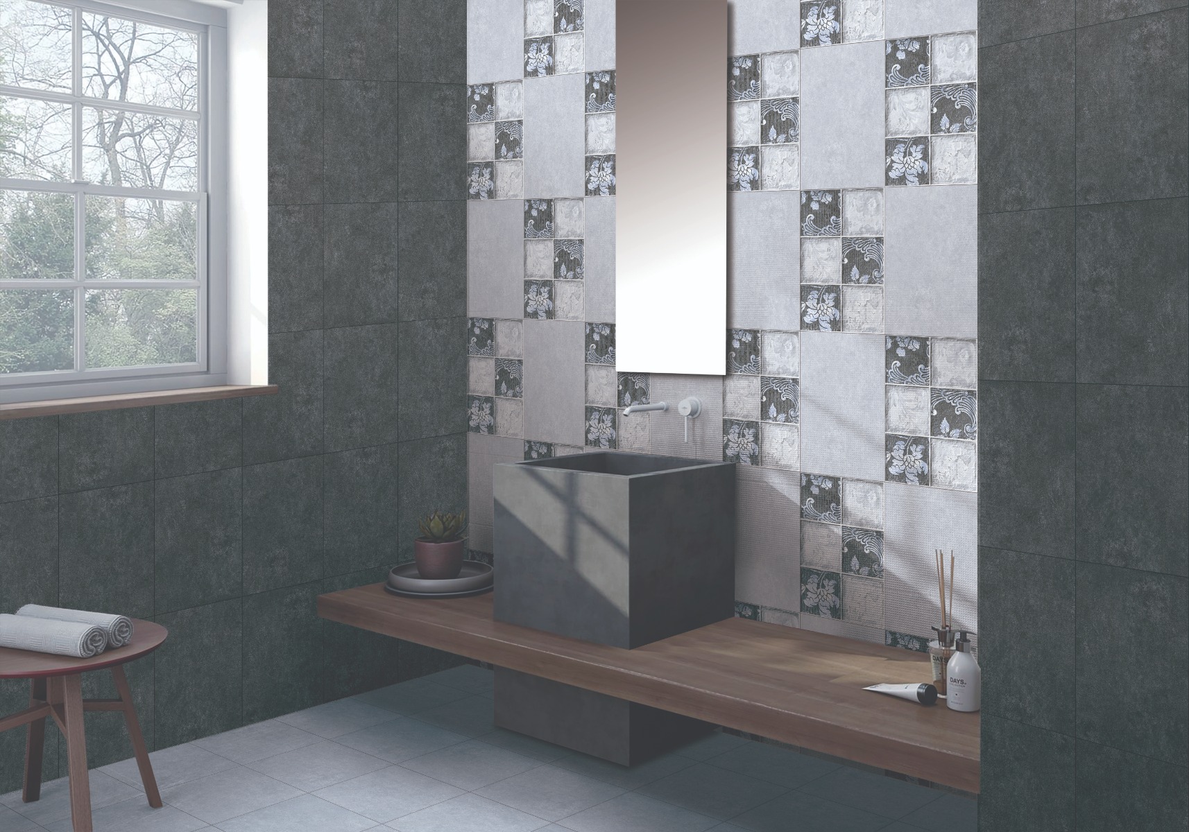 Matte Finish ODM Cementum Grey Dk   Ceramic tile 300x450 mm
