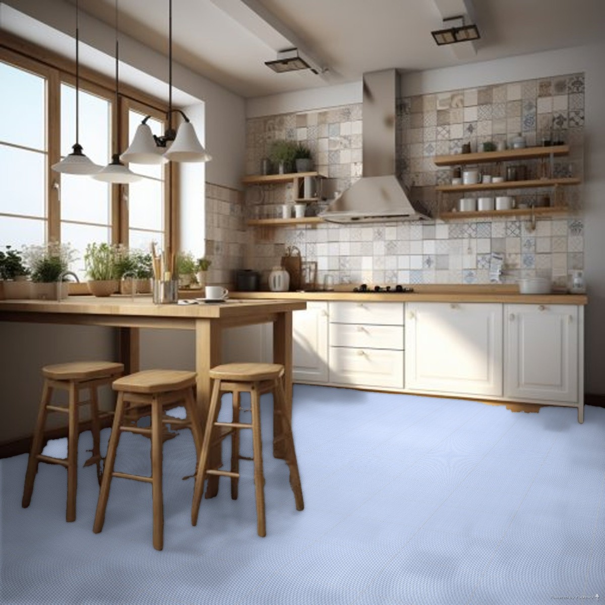 Matte Finish ODM Linsey (EC) Blue FL Ceramic tile 300x300 mm