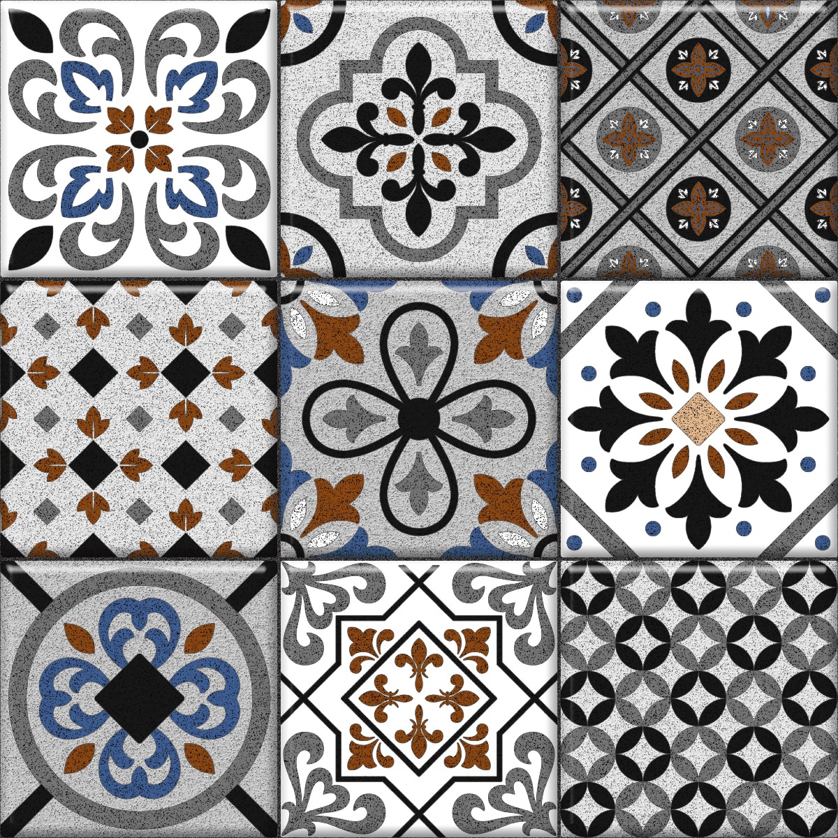 ODM Moroccan 3x3 EC Grey Multi
