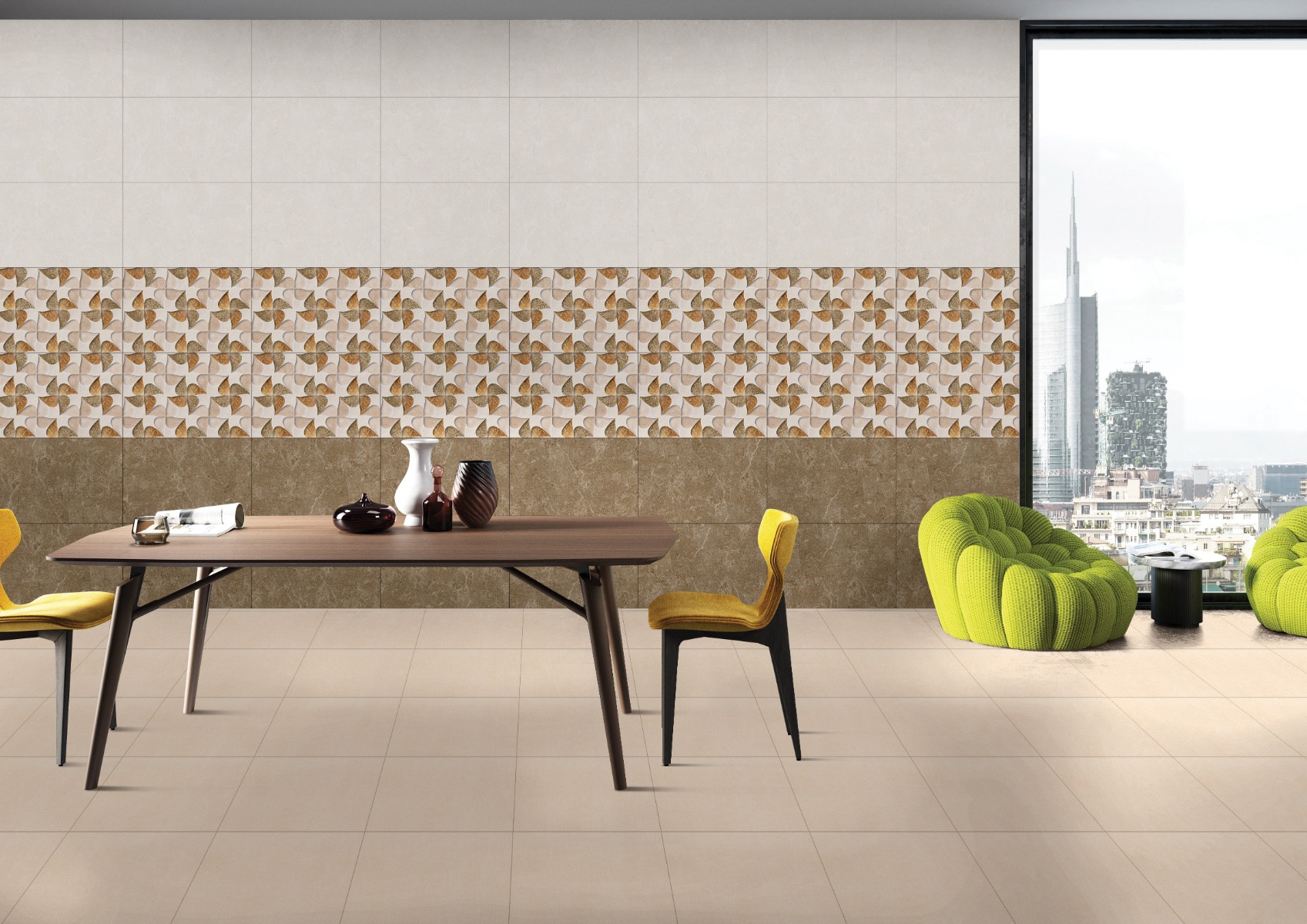 Matte Finish ODM Sandstone Brown Dk  Ceramic tile 300x450 mm