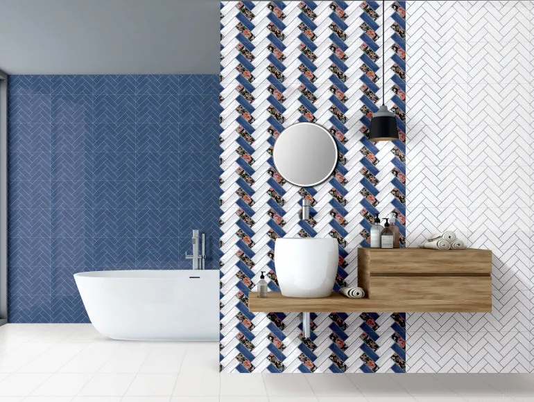 OHG Blue Flora Herringbone HL