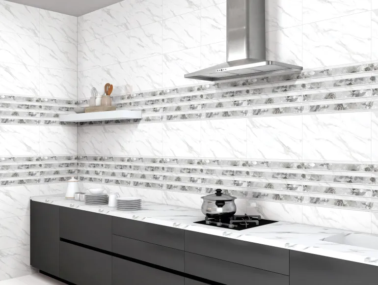 Glossy Finish ODG Classic Carrara Marble Ceramic tile 300x450 mm