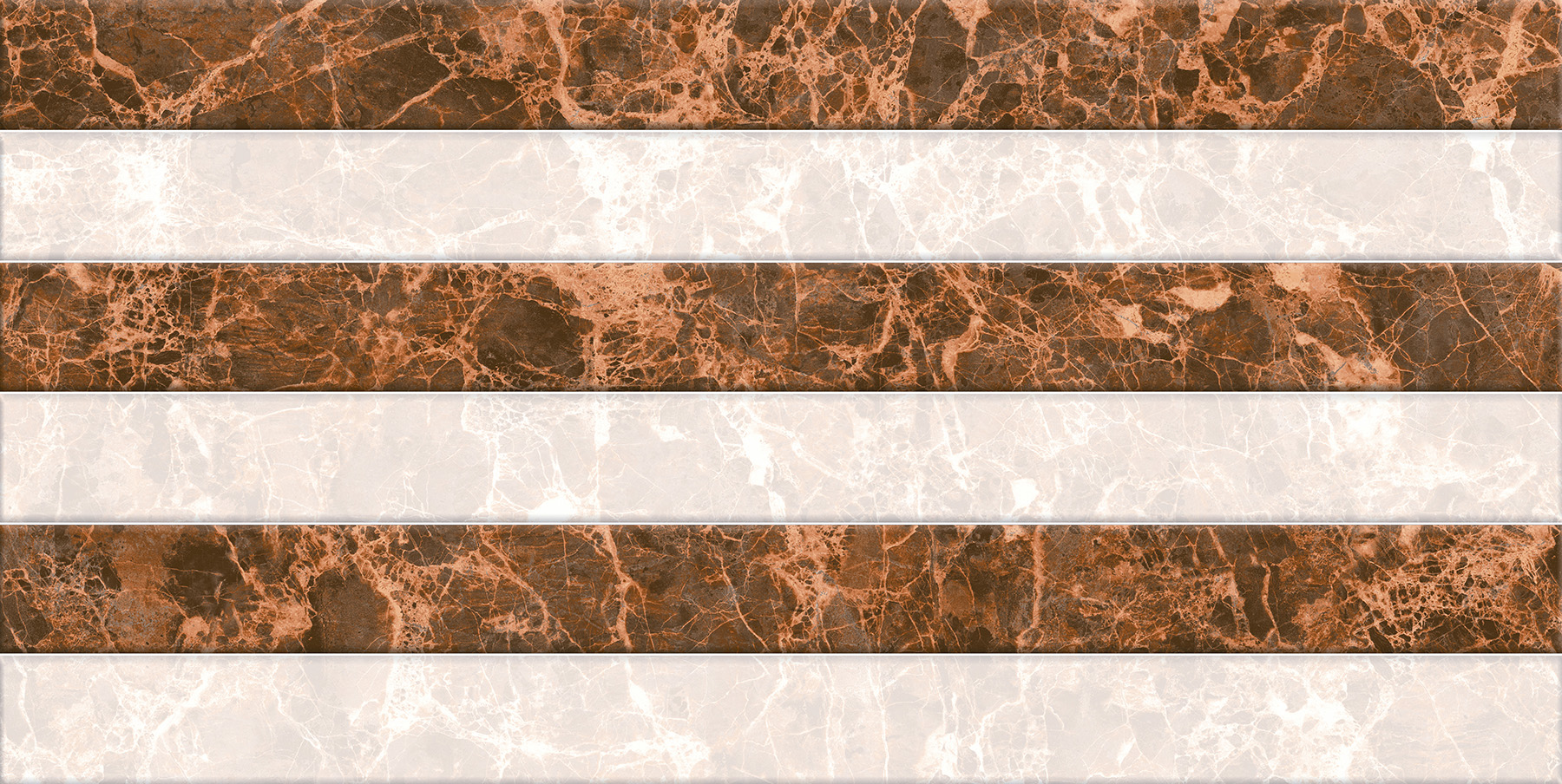 Glossy Finish OHG Emperador Marble Strips HL Ceramic tile 300x600 mm